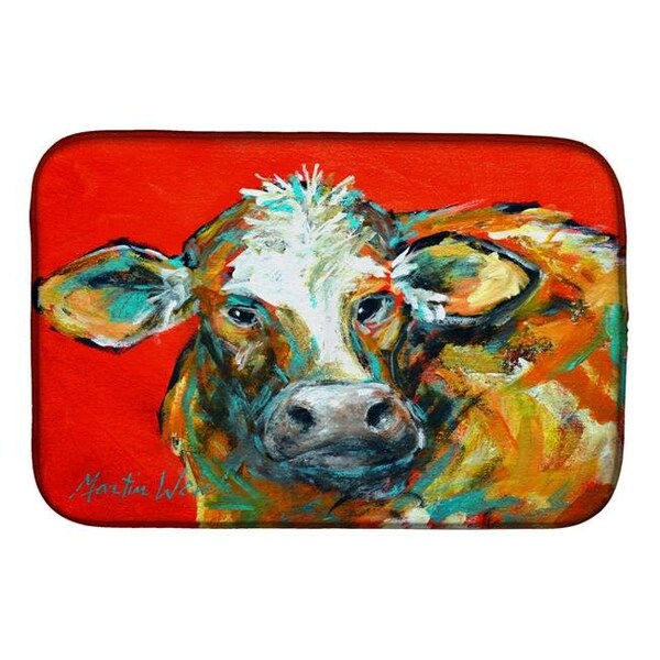 Carolines Treasures MW1272DDM Caught Red Handed Cow Dish Drying Mat MW1272DDM - main